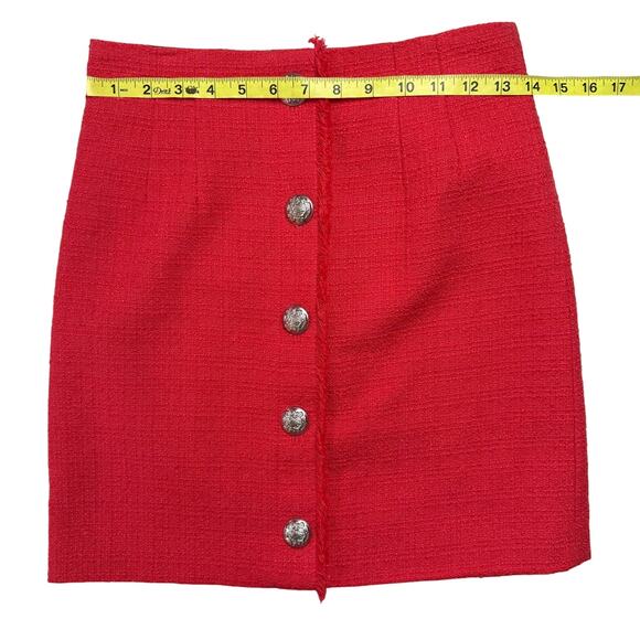 VERONICA BEARD Melia Tweed Orange Mini Skirt - Picture 7 of 8
